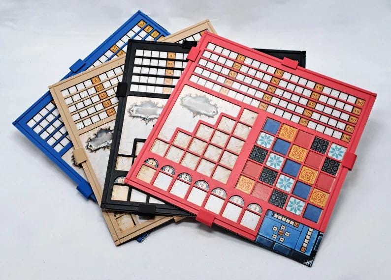 Game-overlays Set van 4 clip-on voor tegelbord Organisatie van speelstukken afbeelding 1