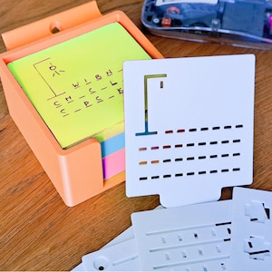 Porta note adesive multifunzionale per produttività, stencil, organizer da scrivania per ufficio immagine 4