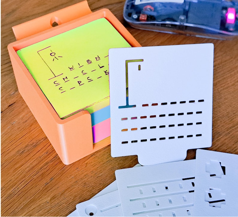 Porta note adesive multifunzionale per produttività, stencil, organizer da scrivania per ufficio immagine 4