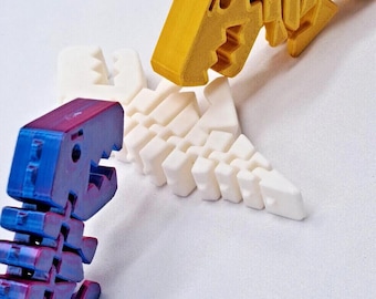 Juguete de T-Rex articulado flexible impreso en 3D (paquete de 3)