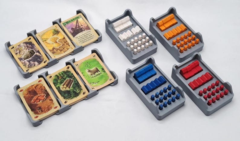 Game Organizer for Hex Based Settlement Gaming 5-6 Player Expansion Lids Inserts image 8