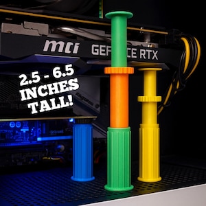 Adjustable GPU Support Bracket 2 Pack - Graphics Card Sag Holder Stand 2.5 to 6.5 Inches Tall - PC Case GPU Brace, Anti-Sag Support, Custom