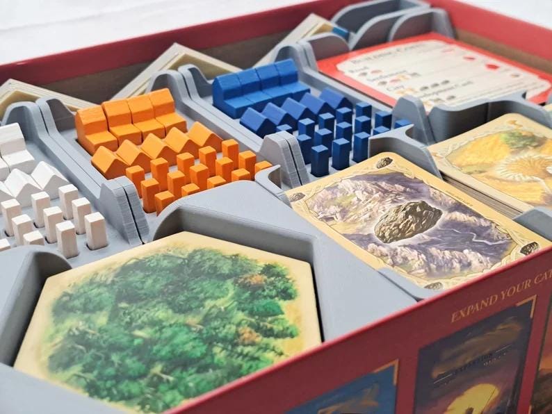 Game Organizer Inserts for Hex Based Settlement Gaming 5-6 Player Expansion Storage image 4