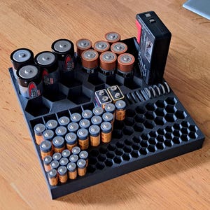 Battery Organizer Storage Case Deluxe 3 Sizes Home Office Workshop image 2