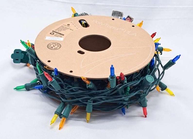 Christmas Lights Storage Organizer 25 Feet Capacity Repurposed 3D Printing image 1