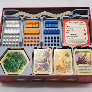 Game Organizer Inserts for Hex Based Settlement Gaming 5-6 Player Expansion Storage