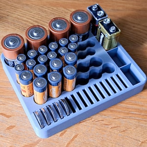 Battery Organizer Storage Case Deluxe 3 Sizes Home Office Workshop image 3