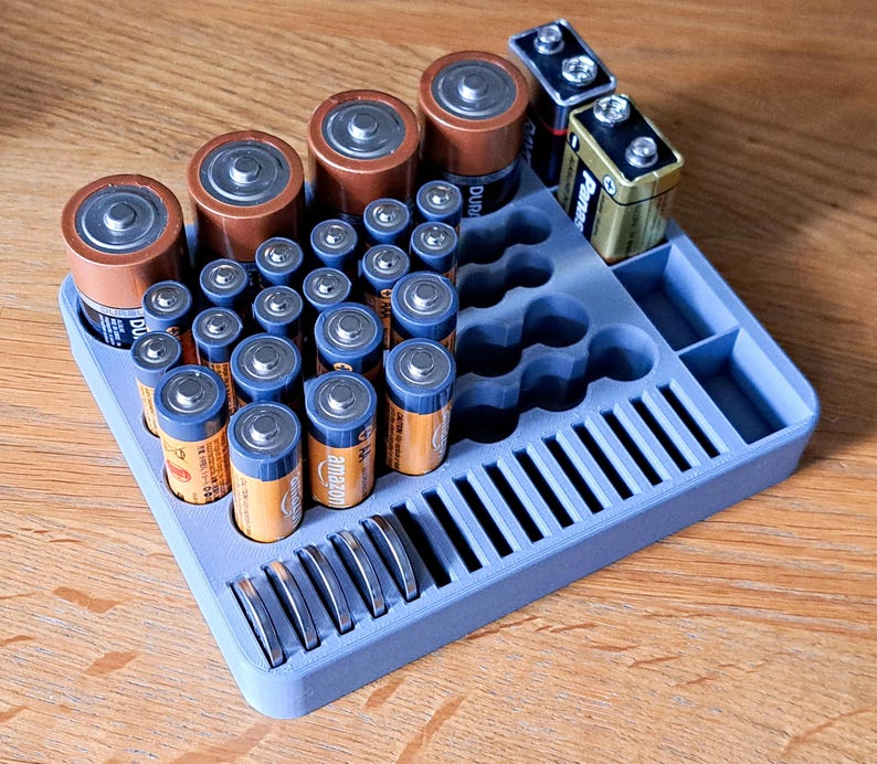 Battery Organizer Storage Case Deluxe 3 Sizes Home Office Workshop image 3