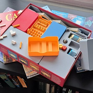 Game Organizer for Hex Based Settlement Gaming 5-6 Player Expansion Lids Inserts image 1