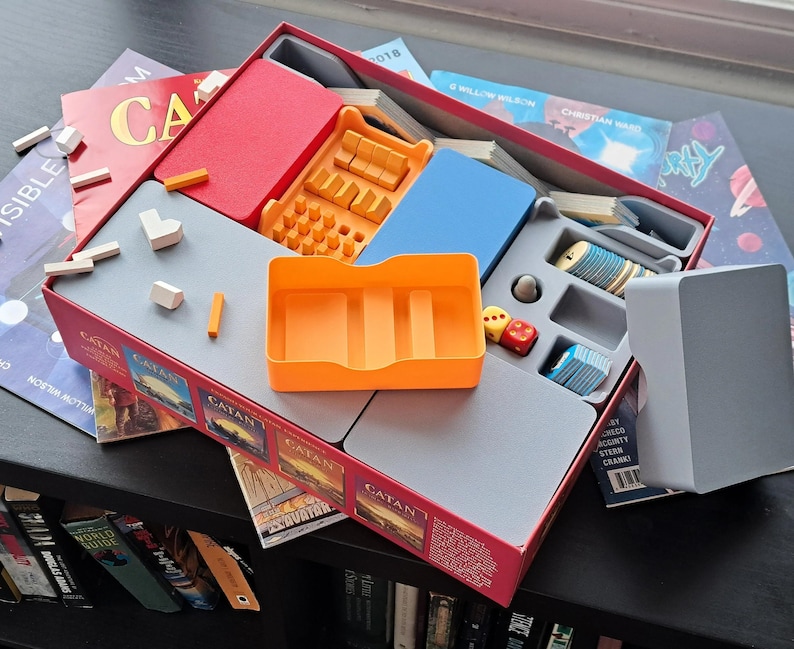 Game Organizer for Hex Based Settlement Gaming 5-6 Player Expansion Lids Inserts image 1