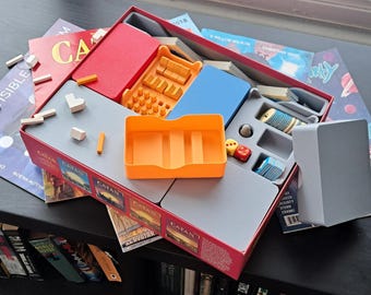 Game Organizer for Hex Based Settlement Gaming 5-6 Player Expansion Lids Inserts