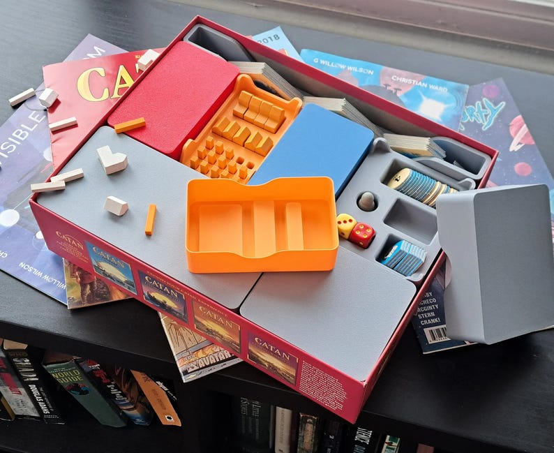 Game Organizer for Hex Based Settlement Gaming 5-6 Player Expansion Lids Inserts image 1