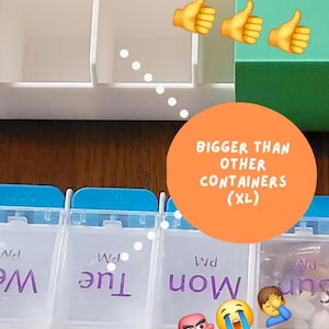 Weekly Pill Organizer Case Large 7 Day Medicine Box Travel Pill Container XL Vitamin Storage Box Daily Medication Organizer with Snap Case image 5