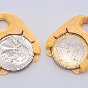 Coin Holder Keychains 6 Pack Quarter Keeper Minimalist for Shopping Carts