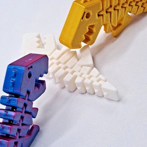 T-Rex Toy 3D Printed Flexi Articulated 3 Pack Fidget Stocking Stuffer