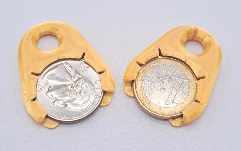 Coin Holder Keychain 4 Pack Quarter Keeper Minimalist for Shopping Carts image 2