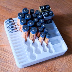 Battery Organizer Storage Case Deluxe 3 Sizes Home Office Workshop image 4