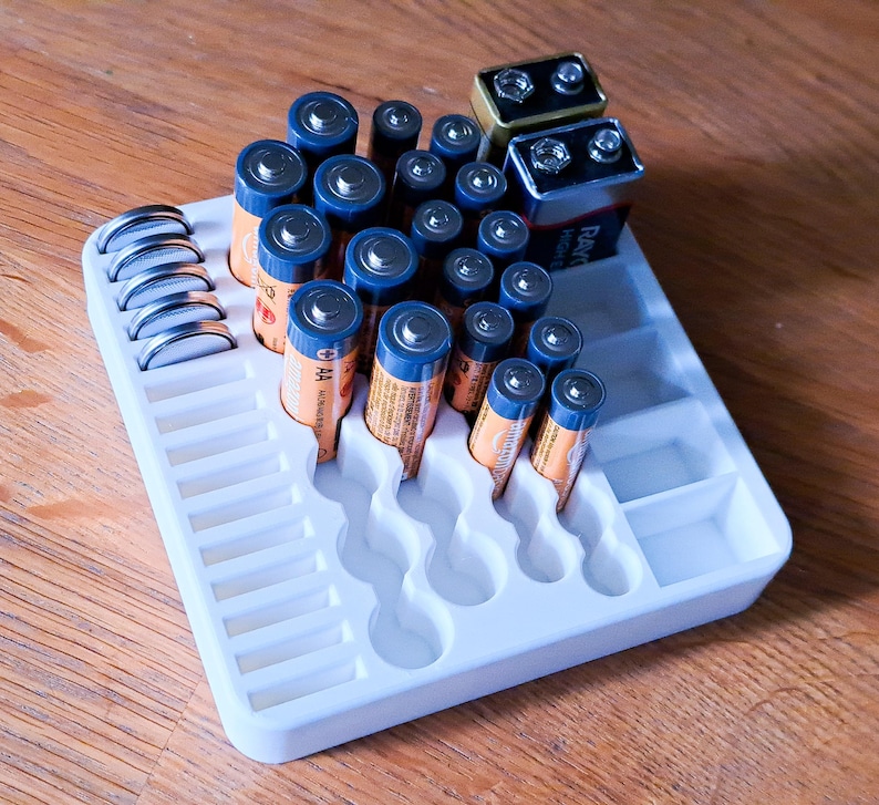 Battery Organizer Storage Case Deluxe 3 Sizes Home Office Workshop image 4