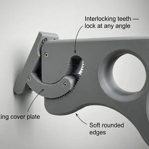 Verstelbare schuine plankbeugel voor schuine wanden - Zolderkastopberger met ophangstang | 3D-geprint (paar) afbeelding 8