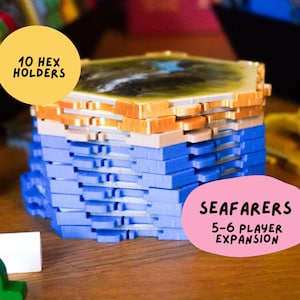 Hex Holders 11 Pack Non Magnetic Sea Based 5-6 Player Expansion for Hex Based Settlement and Trading Board Game Organization