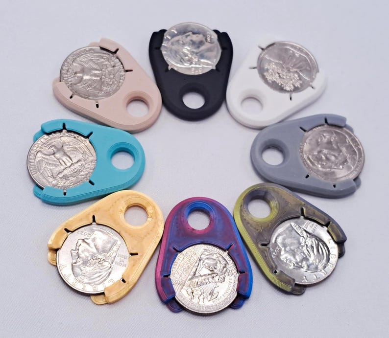 Coin Holder Keychain 4 Pack Quarter Keeper Minimalist for Shopping Carts image 4