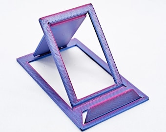 Soporte para teléfono, paquete de 6 unidades, tamaño tarjeta de crédito, plano, plegable, impreso en 3D, versátil.