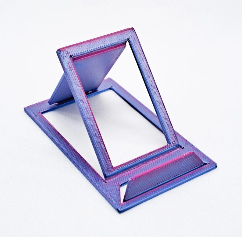 Telefoonstandaard 6 stuks, creditcardformaat, plat opvouwbaar, 3D-geprint, veelzijdig. afbeelding 1