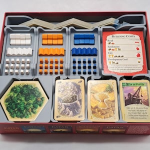 Game Organizer Inserts for Hex Based Settlement Gaming 5-6 Player Expansion Storage image 1