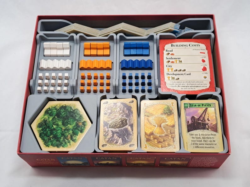 Game Organizer Inserts for Hex Based Settlement Gaming 5-6 Player Expansion Storage image 1
