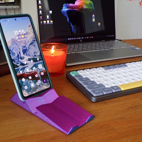 6 Position Cell Phone Holder Stand with 3 Angles, Non-Slip Feet