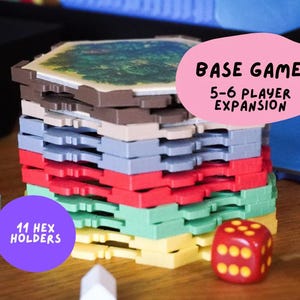 Paquete de 11 soportes hexagonales no magnéticos para juegos de mesa de comercio y asentamiento hexagonal, expansión para 5-6 jugadores.