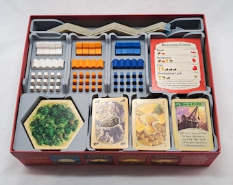 Game Organizer Inserts for Hex Based Settlement Gaming 5-6 Player Expansion Storage