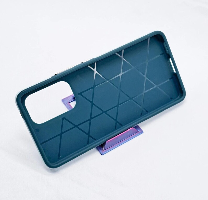 Telefoonstandaard 6 stuks, creditcardformaat, plat opvouwbaar, 3D-geprint, veelzijdig. afbeelding 5