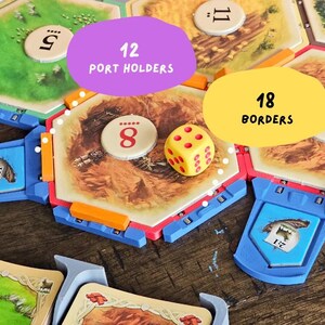 Port Holders Magnetic for Hex Style Settlement Board Game Piece Organization image 1