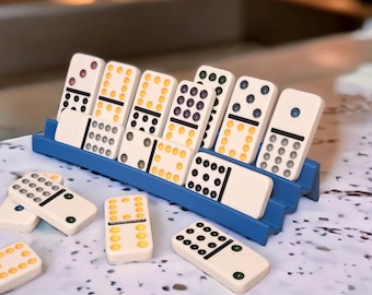 Soportes para fichas de dominó (paquete de 3) de plástico duro, organizador esencial para noches de juegos.