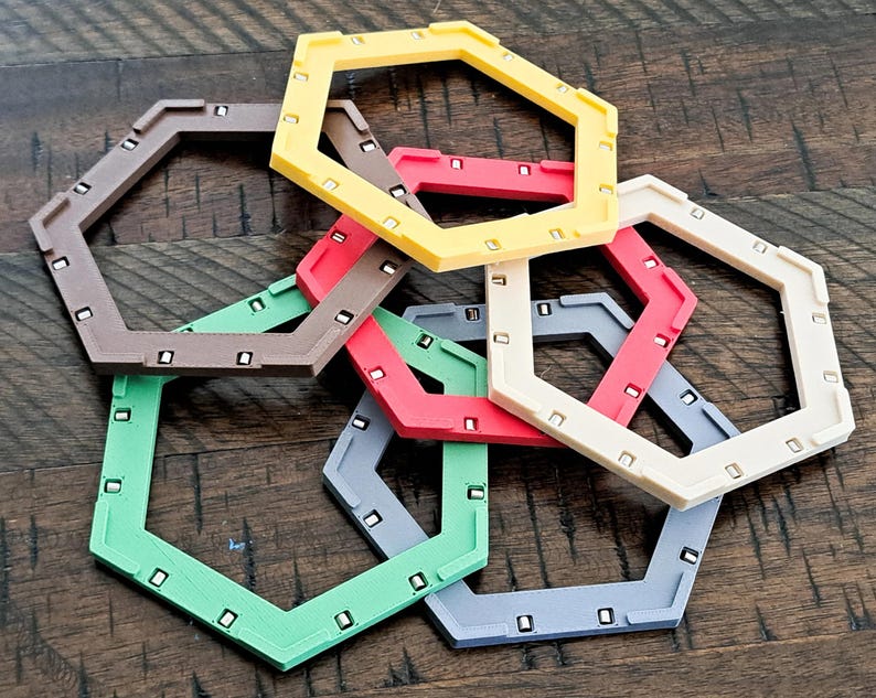 Magnetic Hex Holders 30 Pack for Sea-based Settlement Board Game Expansions imagen 3