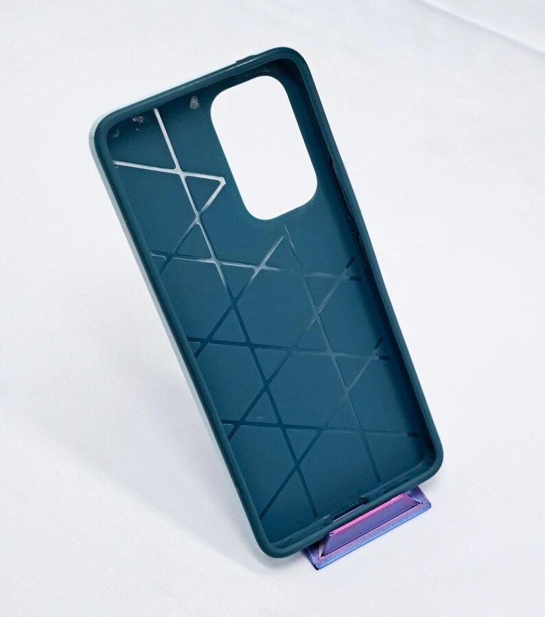 Telefoonstandaard 6 stuks, creditcardformaat, plat opvouwbaar, 3D-geprint, veelzijdig. afbeelding 3