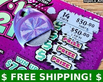 Lottery Scratcher Tool Embedded Nickel Keychain Ticket Lotto Scratch Off