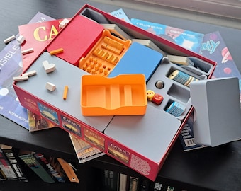 Organizador de juegos para juegos de asentamientos hexagonales, expansión para 5-6 jugadores, tapas e insertos.