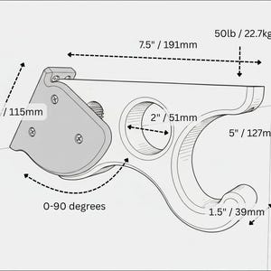 Verstelbare schuine plankbeugel voor schuine wanden - Zolderkastopberger met ophangstang | 3D-geprint (paar) afbeelding 5