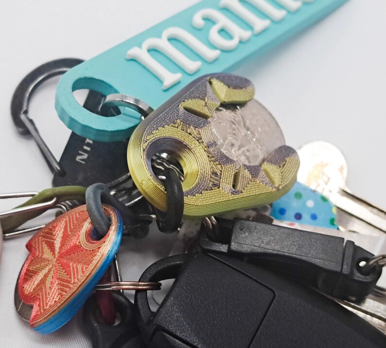 Coin Holder Keychain 4 Pack Quarter Keeper Minimalist for Shopping Carts image 5