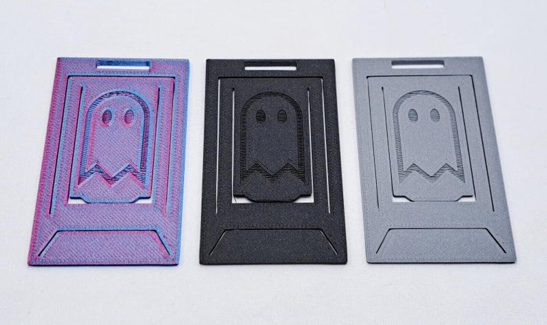 Telefoonstandaard 6 stuks, creditcardformaat, plat opvouwbaar, 3D-geprint, veelzijdig. afbeelding 2