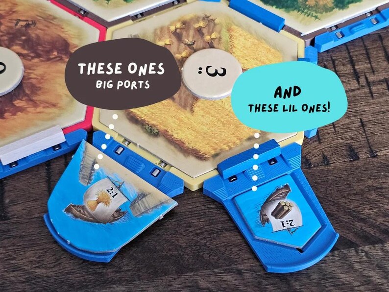 Port Holders Magnetic for Hex Style Settlement Board Game Piece Organization image 2