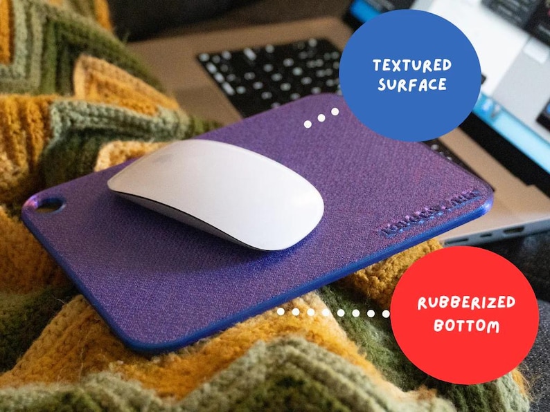 Lap Desk Mouse Pad 2 Pack Hard Surface for Couch Bed Sofa with Non-Slip Base image 1