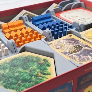 Game Organizer for Hex Based Settlement Gaming 5-6 Player Expansion Lids Inserts image 4