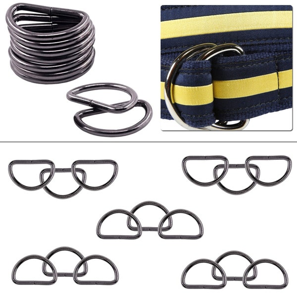 Multi Purpose Gunmetal D Ring, Semi Circular D Ring, Non Welded D Ring for Bags, Handbags, Belts, Backpack, Straps, DIY Craft