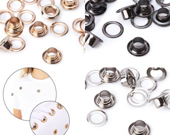 Eyelets Grommets, Brass Eyelets Grommets, Rust Proof Eyelets with Eyelets Washers for Tarpaulin, Curtain, Canvas, Banners, Posters