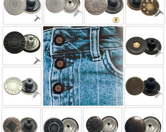 Boutons de jean, boutons de couture sans couture, boutons de martelage avec épingle, épingles de boutonnage pour jean, veste, jupe, pantalon