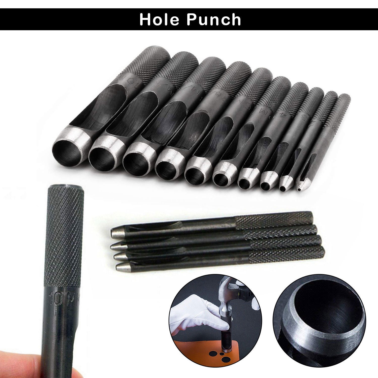 Hollow Punch Kit Leather Punches Tools Hole Punch Set Gasket Punch
