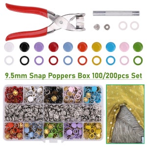 Fastener Snap Pliers Buttons Press Fixing Tool + 100Pcs Ring Snap Clothes  Crafting Tool Clothes Snap Button Tool
